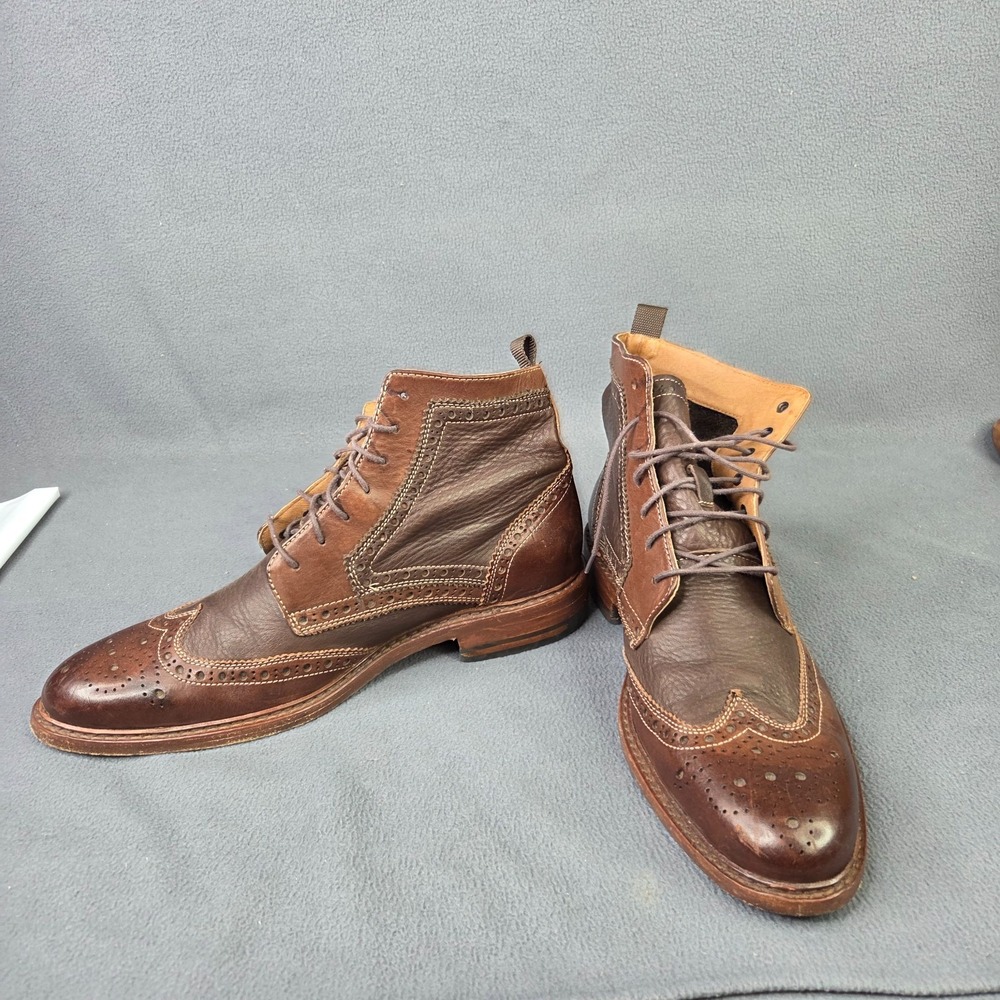 Johnston & Murphy Mens Conard Wingtip Boot 11 Tan Leather Brogue 20-0933 - Picture 6 of 11